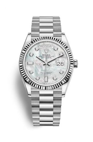 Remontoir à montres pour montre Rolex Day-Date 36 Day-Date 36 Or Blanc / Fluted / MOP-Diamond / President