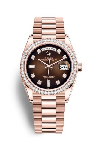 Remontoir à montres pour montre Rolex Day-Date 36 Day-Date 36 Everose Or / Diamond / Marron Ombré-Diamond / President