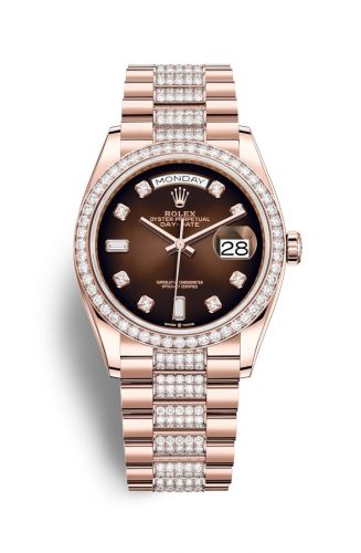 Remontoir à montres pour montre Rolex Day-Date 36 Day-Date 36 Everose Or / Diamond / Marron Ombré-Diamond / President-Diamond