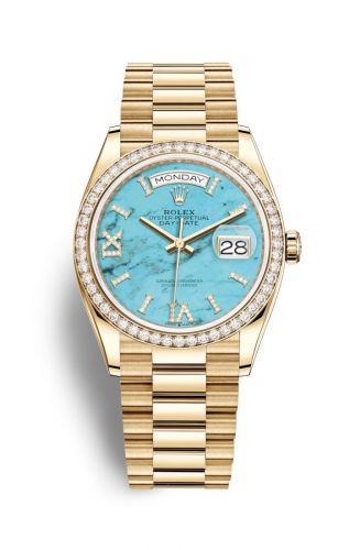 Remontoir à montres pour montre Rolex Day-Date 36 Day-Date 36 Yellow Or / Diamond / Turquoise / President