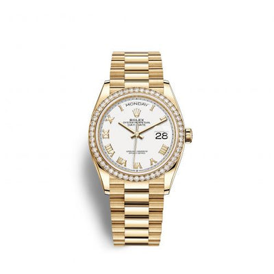 Remontoir à montres pour montre Rolex Day-Date 36 Day-Date 36 Yellow Or Diamond / Blanc - Roman / President