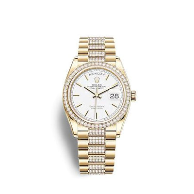 Remontoir à montres pour montre Rolex Day-Date 36 Day-Date 36 Yellow Or Diamond / Blanc / President - Diamond