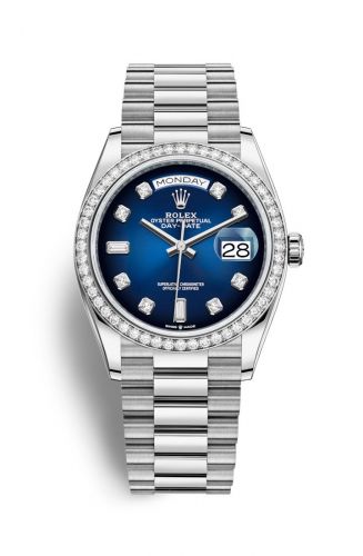 Remontoir à montres pour montre Rolex Day-Date 36 Day-Date 36 Or Blanc / Diamond / Bleu Ombré-Diamond / President