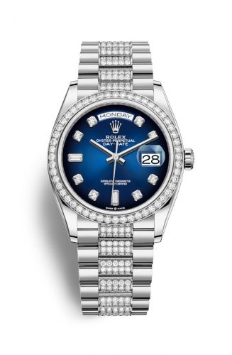 Remontoir à montres pour montre Rolex Day-Date 36 Day-Date 36 Or Blanc / Diamond / Bleu Ombré-Diamond / President-Diamond