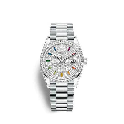 Remontoir à montres pour montre Rolex Day-Date 36 Day-Date 36 Platinum - Diamond / Paved - Rainbow / President