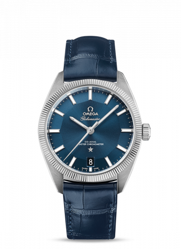 Watch Winder for watch Omega Globemaster Globemaster Stainless Steel / Blue / Leather