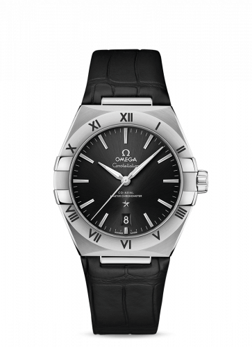 Watch Winder for watch Omega Constellation Constellation Master Chronometer 39 Stainless Steel / Black / Alligator