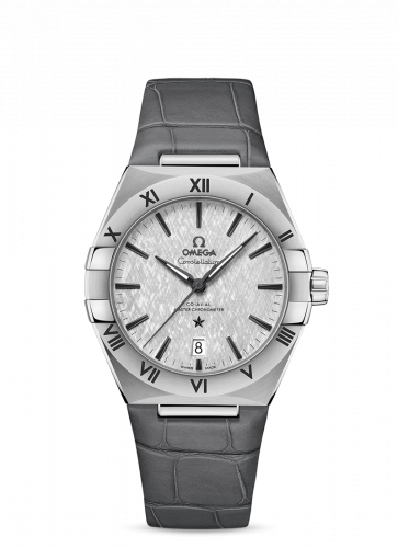 Watch Winder for watch Omega Constellation Constellation Master Chronometer 39 Stainless Steel / Silver / Alligator