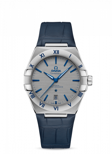 Watch Winder for watch Omega Constellation Constellation Master Chronometer 39 Stainless Steel / Grey / Alligator