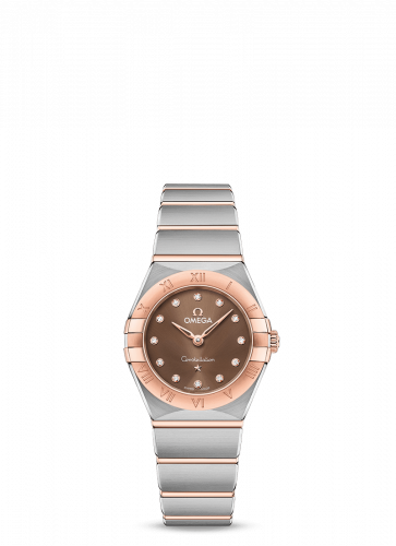 Watch Winder for watch Omega Constellation Constellation Manhattan 25 Quartz Stainless Steel / Sedna Gold / Brown - Diamond