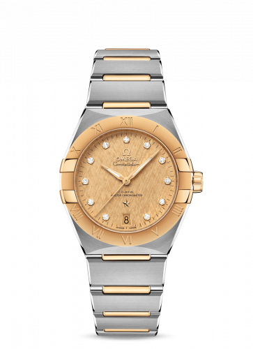 Watch Winder for watch Omega Constellation Constellation Master Chronometer 36 Stainless Steel / Yellow Gold / Champagne - Diamond / Bracelet