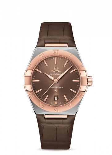 Watch Winder for watch Omega Constellation Constellation Master Chronometer 39 Stainless Steel / Sedna / Brown / Alligator