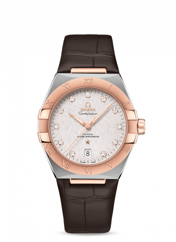 Watch Winder for watch Omega Constellation Constellation Master Chronometer 39 Stainless Steel / Sedna / Silver-Diamond / Alligator