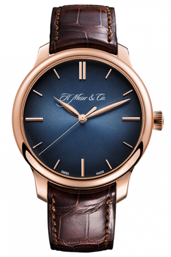 Remontoir à montres pour montre H. Moser & Cie Endeavour Endeavour Centre Seconds, Red Or, Bleu Fumé Dial