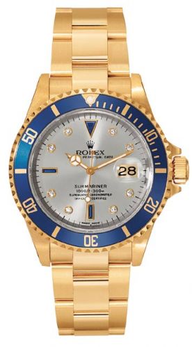 Watch Winder for watch Rolex Submariner Submariner 16618 Silver Serti