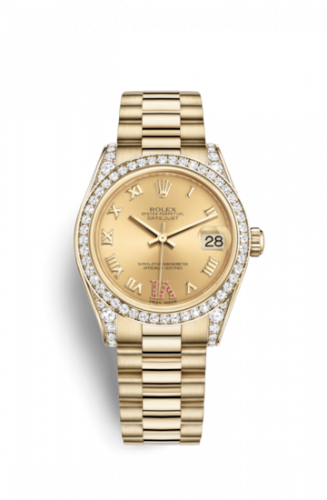Remontoir à montres pour montre Rolex Datejust 31 Datejust 31 Yellow Or Diamond / President / Champagne Roman