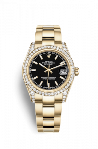 Remontoir à montres pour montre Rolex Datejust 31 Datejust 31 Yellow Or Diamond / Oyster / Noire