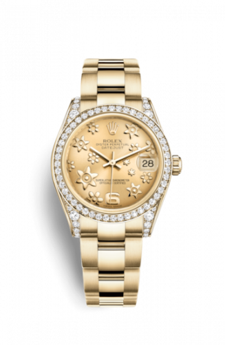 Remontoir à montres pour montre Rolex Datejust 31 Datejust 31 Yellow Or Diamond / President / Champagne Floral