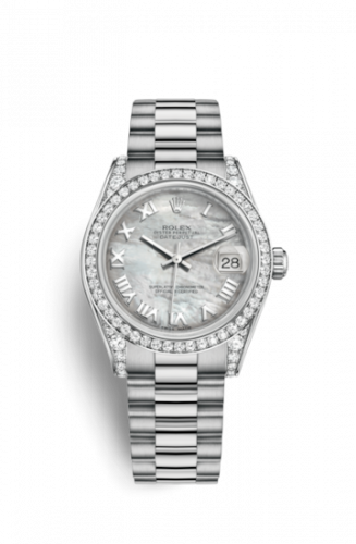 Remontoir à montres pour montre Rolex Datejust 31 Datejust 31 Or Blanc Diamond / President / MOP Roman