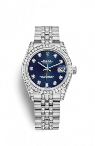 Remontoir à montres pour montre Rolex Datejust 31 Datejust 31 Or Blanc Diamond / Jubilee Diamond / Bleu Diamond