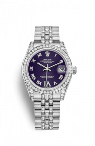 Remontoir à montres pour montre Rolex Datejust 31 Datejust 31 Or Blanc Diamond / Jubilee Diamond / Purple Roman