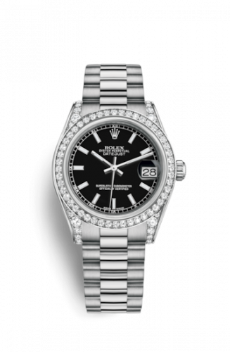 Remontoir à montres pour montre Rolex Datejust 31 Datejust 31 Or Blanc Diamond / President / Noire