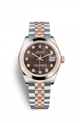 Remontoir à montres pour montre Rolex Datejust 31 Datejust 31 Rolesor Everose Domed / Jubilee / Noire MOP