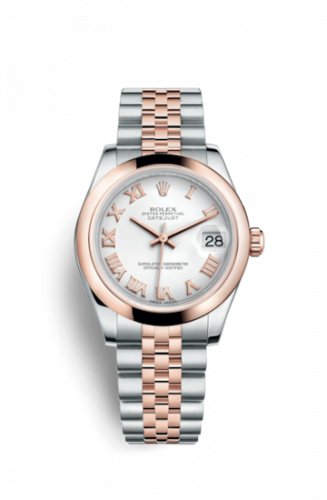 Remontoir à montres pour montre Rolex Datejust 31 Datejust 31 Rolesor Everose Domed / Jubilee / Blanc Roman