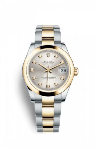 Remontoir à montres pour montre Rolex Datejust 31 Datejust 31 Rolesor Yellow Domed / Oyster / Argent Diamond