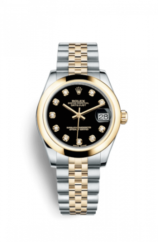 Remontoir à montres pour montre Rolex Datejust 31 Datejust 31 Rolesor Yellow Domed / Jubilee / Noire Diamond