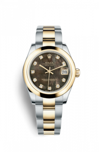 Remontoir à montres pour montre Rolex Datejust 31 Datejust 31 Rolesor Yellow Domed / Oyster / Noire MOP