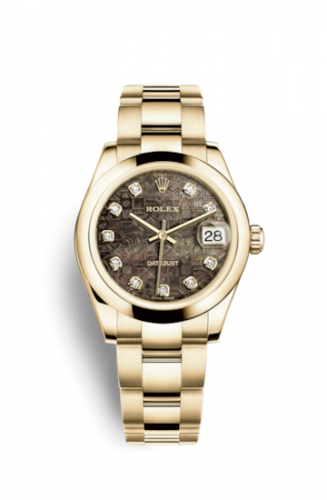 Remontoir à montres pour montre Rolex Datejust 31 Datejust 31 Yellow Or Domed / Oyster / Noire MOP Computer