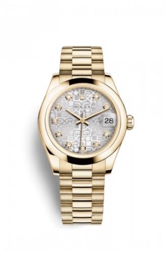 Remontoir à montres pour montre Rolex Datejust 31 Datejust 31 Yellow Or Domed / President / Argent Computer