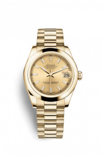 Remontoir à montres pour montre Rolex Datejust 31 Datejust 31 Yellow Or Domed / President / Champagne
