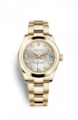 Remontoir à montres pour montre Rolex Datejust 31 Datejust 31 Yellow Or Domed / Oyster / Argent Diamonds