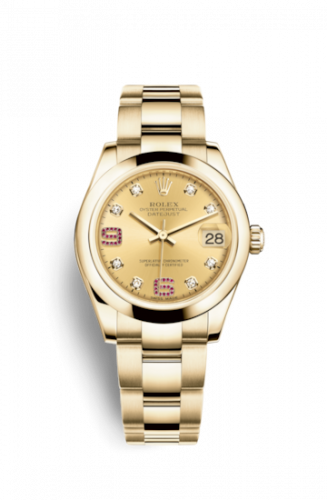 Remontoir à montres pour montre Rolex Datejust 31 Datejust 31 Yellow Or Domed / Oyster / Champagne Diamond