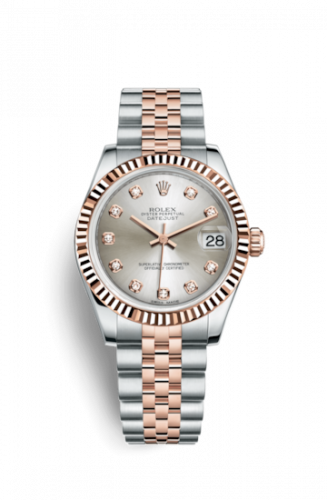 Remontoir à montres pour montre Rolex Datejust 31 Datejust 31 Rolesor Everose Fluted / Jubilee / Argent Diamond