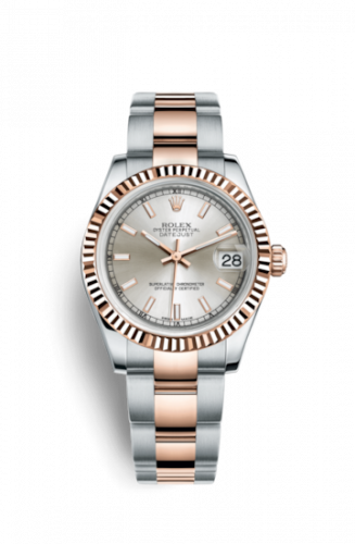 Remontoir à montres pour montre Rolex Datejust 31 Datejust 31 Rolesor Everose Fluted / Oyster / Argent