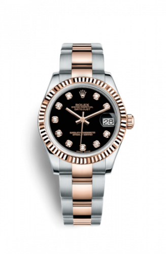 Watch Winder for watch Rolex Datejust 31 Datejust 31 Rolesor Everose Fluted / Oyster / Black Diamond