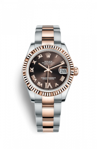Remontoir à montres pour montre Rolex Datejust 31 Datejust 31 Rolesor Everose Fluted / Oyster / Chocolate Roman