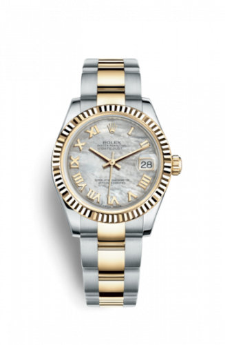 Remontoir à montres pour montre Rolex Datejust 31 Datejust 31 Rolesor Yellow Fluted / Oyster / MOP Roman