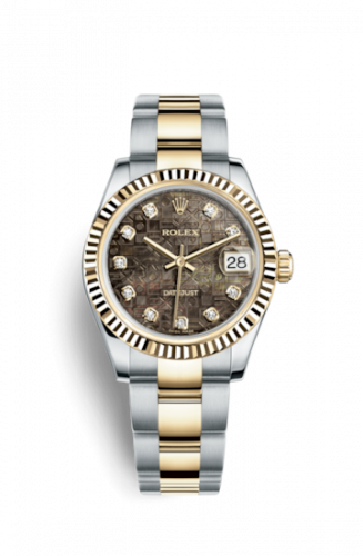 Remontoir à montres pour montre Rolex Datejust 31 Datejust 31 Rolesor Yellow Fluted / Oyster / Noire MOP Computer