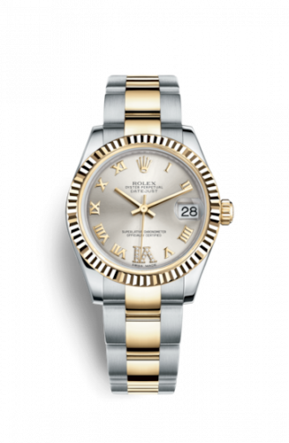 Remontoir à montres pour montre Rolex Datejust 31 Datejust 31 Rolesor Yellow Fluted / Oyster / Argent Roman