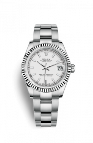 Remontoir à montres pour montre Rolex Datejust 31 Datejust 31 Stainless Steel Fluted / Oyster / Blanc