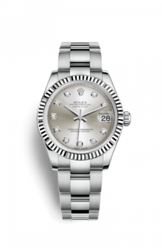Remontoir à montres pour montre Rolex Datejust 31 Datejust 31 Stainless Steel Fluted / Oyster / Argent - Diamond