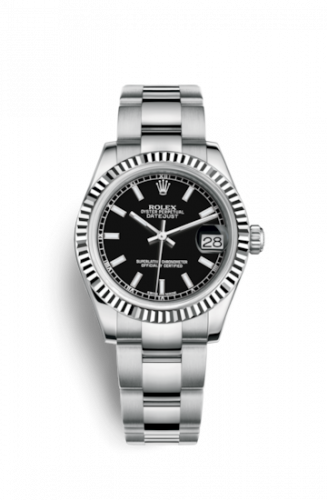 Watch Winder for watch Rolex Datejust 31 Datejust 31 Stainless Steel Fluted / Oyster / Black