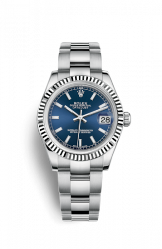 Remontoir à montres pour montre Rolex Datejust 31 Datejust 31 Stainless Steel Fluted / Oyster / Bleu