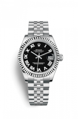 Remontoir à montres pour montre Rolex Datejust 31 Datejust 31 Stainless Steel Fluted / Jubilee / Noire - Roman
