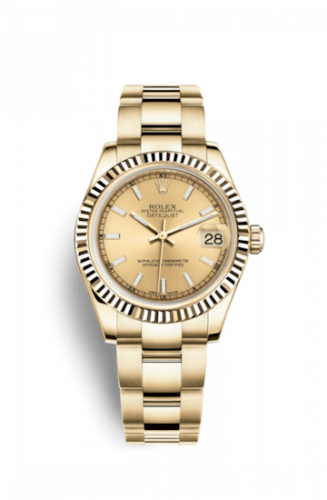 Remontoir à montres pour montre Rolex Datejust 31 Datejust 31 Yellow Or Fluted / Oyster / Champagne