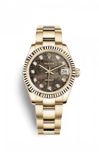 Remontoir à montres pour montre Rolex Datejust 31 Datejust 31 Yellow Or Fluted / Oyster / Noire MOP Computer